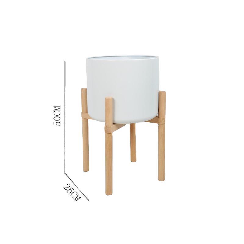 Plant Pots With Wooden Stands