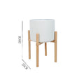 Plant Pots With Wooden Stands