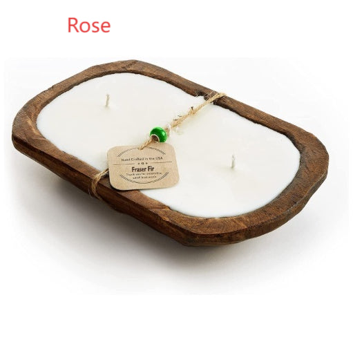 Wooden Basin Candles